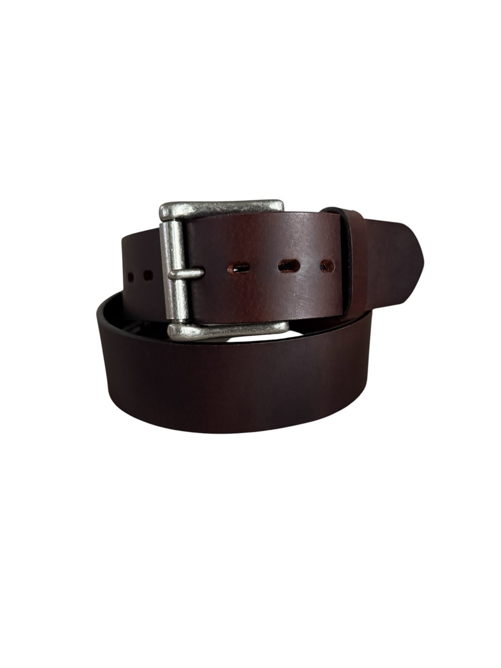 VTG Classic Mens 38 Brown Full Grain Leather Belt Metal Removable Buckle Canada